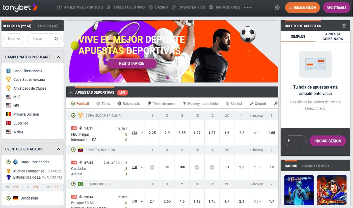 TonyBet casa de apuestas online